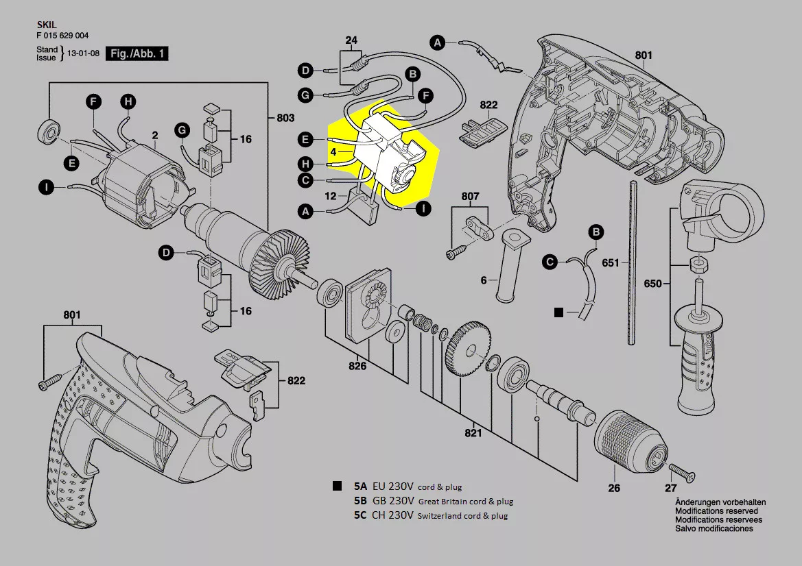 Interrupteur réf. 2610Z03513 SKIL